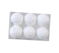 Sharplace Lot de 6 Boules de Noël à Suspendre pour Sapin de Noël, 8 cm, décorations de Noël pour extérieur, intérieur et intérieur, Blanc