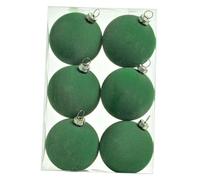 Sharplace Lot de 6 Boules de Noël floquées, décorations à Suspendre pour Arbre de Noël, Boules de Noël en Velours pour la Maison, pour Les Vacances, Vert