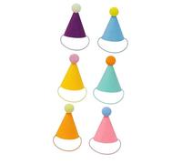 Sharplace Lot de 6 chapeaux d'anniversaire pour animaux de compagnie, accessoires de costume, chapeaux coniques multicolores pour poupées, chatons, animaux