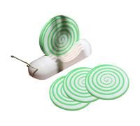 Sharplace Lot de 6 dessous de verres ronds, protège-tasses à thé, sets de table résistants à la chaleur pour la décoration du comptoir de la cuisine et de la, Vert