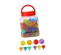 Sharplace Lot de 60 solides géométriques 3D pour table lumineuse, jouets sensoriels, formes géométriques pour enfants, blocs transparents pour enfants