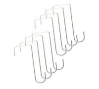 Sharplace Lot de 8 Crochets de clôture pour Plantes, Crochets de Piscine Portables, de terrasse pour nichoirs, mangeoires, Pots de Fleurs, Blanc 20cm