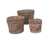 Sharplace Lot Fleurs en Bois en Forme tonneau, Supports pour Plantes, Pots Fleurs compacts, seaux à pour pelouse, Salon, Balcon, Porche