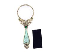 Sharplace Loupe de Lecture Rétro En Verre Grossissant 4x, Outil D'identification Compact En Métal pour Amateurs et Passionnés D'artisanat, Bronze antique