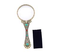 Sharplace Loupe rétro, outil d'identification, loupe vintage légère, aide à la lecture de livres, lentille pour amateurs et personnes âgées, Bronze Vert