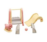 Sharplace Maison de poupée, Parc d'attractions, Toboggan, Jouets de Simulation, balançoire pour Enfants, Cadeaux de Vacances pour Filles, 1/12
