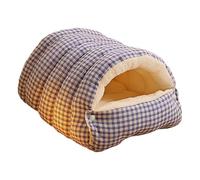 Sharplace Maison d'hiver pour Chats, Coussin Amovible en Coton PP Chaud, Lavable, Multifonctionnel, Doux et Pratique, Accessoire pour Animaux de Compagnie, Blue White L