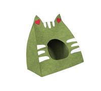 Sharplace Maison pour Chat Mignonne en Feutre, griffoir, Niche pour Chaton, abri Facile d'accès pour Chaton, 50 cm x 35 cm x 58, Vert