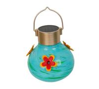 Sharplace Mangeoire à Oiseaux Suspendue en Verre, décoration de Jardin avec lumière Solaire, Facile à Utiliser et étanche, pour Jardin extérieur, Bleu