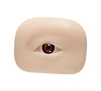 Sharplace Mannequin de maquillage en silicone pour les yeux, outil de beauté, flexible, 5,5 x 7 cm, multi-usages, robuste, planche d'entraînement, Marron à Droite