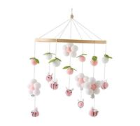 Sharplace Mobile de berceau de chambre d'enfant, jouet sensoriel de fleurs fraîches et d'abeilles, hochet carillon éolien pour nouveau-né, décoration de chambre, Rose 41x23cm