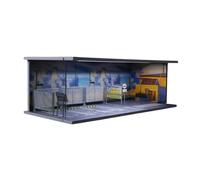 Sharplace Modèle de Parking Diorama Décoration de Table Échelle 1/64 avec éclairage DIY Assemblage Mise en Page Accessoire Miniature Scène architecturale pour, Motif de Coucher de Soleil