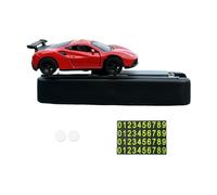 Sharplace Modèle de voiture 1/64, accessoires automobiles avec plaque de stationnement temporaire, cadeau d'anniversaire, ornement, décoration de tableau de, Rouge