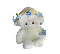 Sharplace Mouton en peluche, animal en peluche mignon avec capuchon, fournitures, ornement, décoration de la maison pour fête, chambre, fête des enfants, Bleu