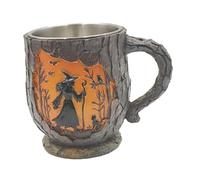 Sharplace Mug d'Halloween avec anse, cadeau polyvalent, tasse à café d'Halloween, texture d'arbre 3D pour la maison, les fêtes, Sorcière