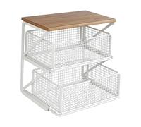 Sharplace Organisateur de Café, étagère de Rangement Robuste, Présentoir à Cadeaux, Accessoires pour Comptoir de Cuisine Ou Bureau, Blanc L