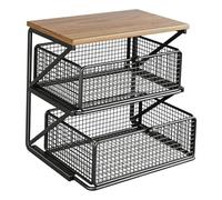 Sharplace Organisateur de Café, étagère de Rangement Robuste, Présentoir à Cadeaux, Accessoires pour Comptoir de Cuisine Ou Bureau, Noir S