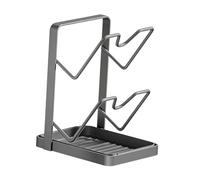 Sharplace Organisateur de couvercles de casseroles avec repose-cuillères et porte-couvercles, accessoires de cuisine, support pour ustensiles de cuisine, pour, Double Niveau