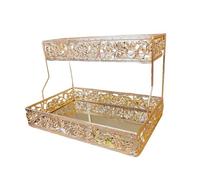 Sharplace Organisateur de maquillage avec étagère de rangement à 2 niveaux, polyvalent et résistant à l'usure, pour salle de bain. Plateau à parfum pour