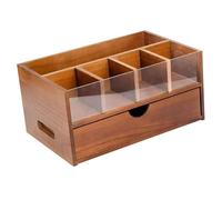 Sharplace Organisateur de station de café, support de stockage de condiments de thé, support de rangement multifonctionnel en bois pour les sachets de thé de