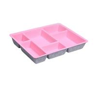 Sharplace Organiseur de tiroir en feutre, conteneurs multifonctionnels et minimalistes, 6 compartiments, séparateurs pour étagère, bureau, maquillage, papeterie, Rose Gris