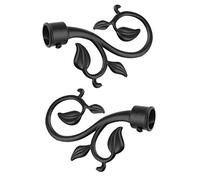 Sharplace Paire Embout de Tringle à Rideau de Branche Store en Métal Décor pour Maison Hôtel Magasin 22mm - Noir