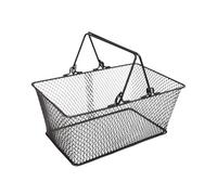 Sharplace Panier à en Maille métallique, Panier de supermarché Robuste en Fer, Sac de Courses Portable avec poignée pour Jardin, Courses et Cuisine, Noir