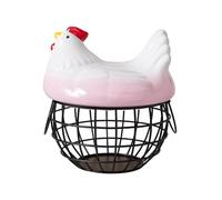 Sharplace Panier à œufs En Forme de Poule avec Couvercle, Porte-œufs de Comptoir, Ornement de Table pour Légumes et Fruits, Rose Noir