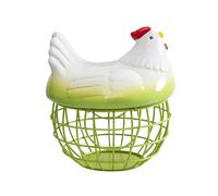Sharplace Panier à œufs En Forme de Poule avec Couvercle, Porte-œufs de Comptoir, Ornement de Table pour Légumes et Fruits, Vert