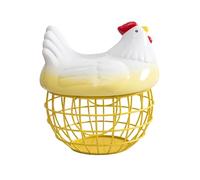 Sharplace Panier à œufs En Forme de Poule avec Couvercle, Porte-œufs de Comptoir, Ornement de Table pour Légumes et Fruits, Jaune
