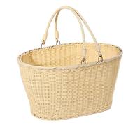 Sharplace Panier de Cuisine en rotin Imitation avec poignée, Facile à Nettoyer, Cadre en Fil de Fer, Polyvalent, pour Table à Manger, Fruits, 40cmx30cmx20cm