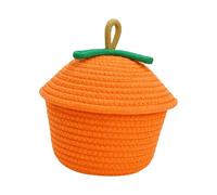 Sharplace Panier de rangement tissé avec couvercle, conteneur pour articles divers, organisateur portable moderne pour articles divers, panier à fruits pour, 18cmx18cmx18cm