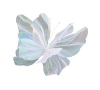 Sharplace Papillon artificiel décoratif, ornement, artisanat, fête, accessoires élégants, décoration de mariage pour mariage, intérieur, mur, extérieur, Blanc