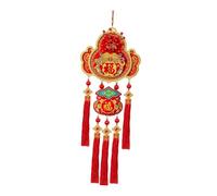 Sharplace Pendentif décoratif traditionnel pour le Nouvel An chinois (40 po x 13 po) - Décoration pour salon, bureau ou maison - Caractères Fu