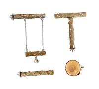 Sharplace Perchoir pour Cage à Perroquet, hamac, 4 pièces, Jouets en Bois, Jouets Suspendus, fourchettes à broyer Les Pattes, Ensembles pour Petits perroquets,