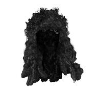 Sharplace Perruque de capitaine pirate, cosplay, synthétique, rock Halloween pour hommes longue perruque noire bouclée costume de fête pour photographie de