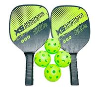 Sharplace Pickleball Paddle Set, Raquettes avec Coussin Confort Grip, 2 Pagaies en Bois, 4 Balles, 1 Sac de Pickleball