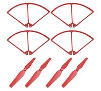 Sharplace Pièces de Rechange, Hélices + Gardes Ensemble pour S70W, HS100 HS100G RC Quadcopter, 5 Couleurs, Rouge