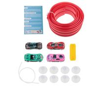 Sharplace Piste flexible de 4,5 m avec 4 mini voitures moulées sous pression, piste physique à double voie, portable et multifonctionnelle, pour les 3 ans et, Rouge