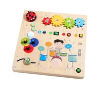 Sharplace Planche d'activités pour Enfants, Jouets éducatifs précoces, activité de, Planche sensorielle en Bois Portable pour compétences de Vie,