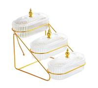 Sharplace Plateau à fruits, organiseur de collations, plateau de service de bonbons élégant et polyvalent, plat de fruits secs pour tables, fêtes, décoration de, 3 Couches