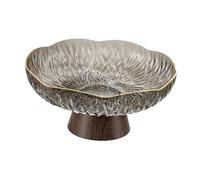 Sharplace Plateau à fruits sur pied, portable et élégant, avec trous d'égouttage, idéal pour décorer un comptoir, un bureau ou la maison. Décoration, Gris