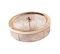 Sharplace Plateau de service compartimenté pour noix sèches, plateau rotatif et décoratif polyvalent, boîte à bonbons pour recevoir dans le salon ou la maison, Boule Dorée Rose