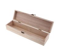 Sharplace Plumier Rectangulaire en Bois Non Peint de de Verrouillage - 34x8x7,4 cm