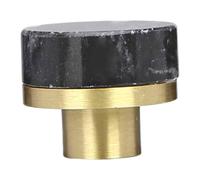 Sharplace Poignée de meuble en laiton et marbre, petite poignée à trou unique de 3,05 cm, élégante pour salle de bain, placard, cuisine, chambre à coucher, Noir