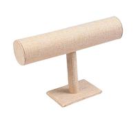 Sharplace Porte-Bracelet Présentoir À Bagues Bracelet Montre Collier Accessoire Bijoux en T, Linge Beige