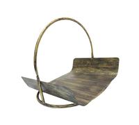 Sharplace Porte-bûches pour cheminée, Panier à bûches décoratif pour intérieur et extérieur, Accessoires de Chauffage au Bois, Jardin, Bronze
