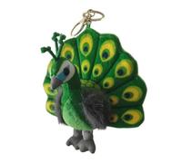 Sharplace Porte-clés en peluche paon, breloque de sac, drôle, adorable, mignon, créatif, poupée en peluche, breloque de sac à dos pour sac à main, cadeau, Vert