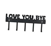 Sharplace Porte-clés mural décoratif en fer forgé, décoration en métal, fixation murale, porte-clés noir pour entrée, porte d'entrée, Style B