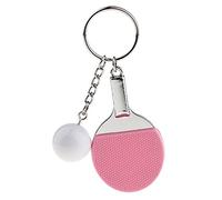 Sharplace Porte-clés Raquette de Table Tennis avec Balle, Porte-clés en Métal 6 x 3,7 cm - Rose